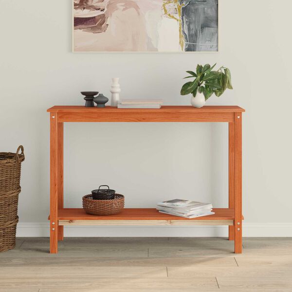 vidaXL Console Table Wax Brown 110 x 40 x 80 cm Solid Pine Wood