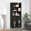 vidaXL Highboard Black Oak 69.5 x 34 x 180 cm Engineered Wood