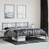 vidaXL Metal Bed Frame without Mattress with Footboard Black 200x200cm