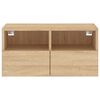 vidaXL TV Wall Cabinet Sonoma Oak 60x30x30 cm Engineered Wood