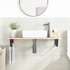 vidaXL Basin Shelf Wall Mounted Steel and Solid Wood Oak