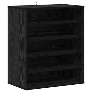 vidaXL Shoe Cabinet Black Oak 60 x 35 x 70 cm Engineered Wood