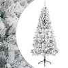 vidaXL Artificial Christmas Tree 240 cm PVC and Steel Green and White