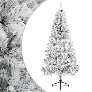vidaXL Artificial Christmas Tree 240 cm PVC and Steel Green and White