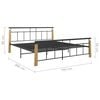 vidaXL Bed Frame without Mattress Metal and Solid Oak Wood 180x200 cm Super King