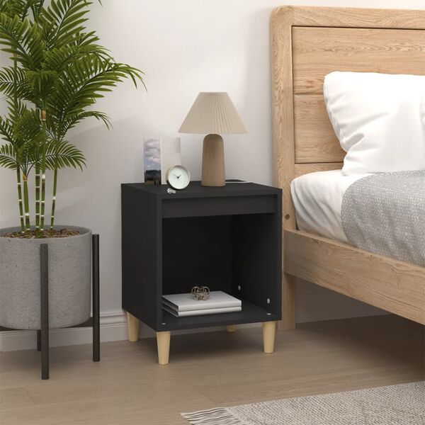 vidaXL Bedside Cabinets 2 pcs Black 40x35x50 cm