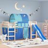 vidaXL Curtains for Loft Bed with Tunnel Blue Polyester