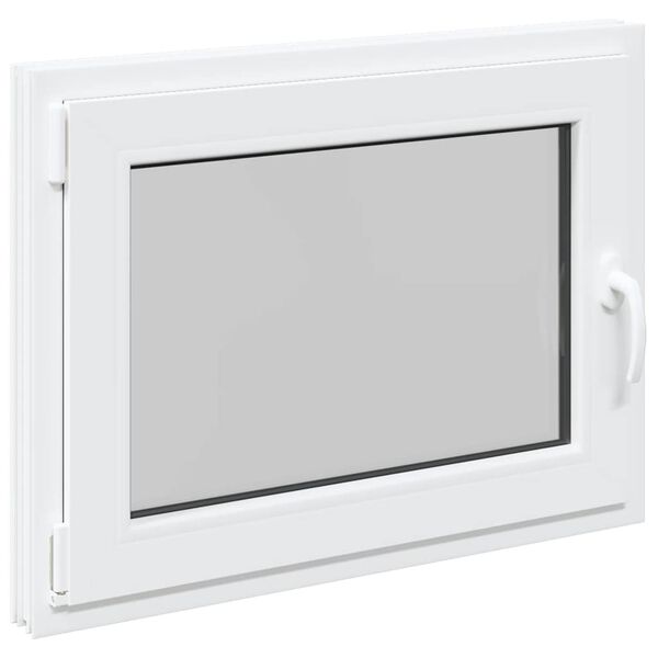 vidaXL Basement Window "RISOR" 80x50 cm Tilt&Turn DIN Left White