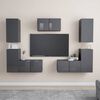 vidaXL 7 Piece TV Cabinet Set High Gloss Grey Engineered Wood