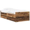 vidaXL Bed Frame with Drawer with Storage Old Wood Solid Pine Wood