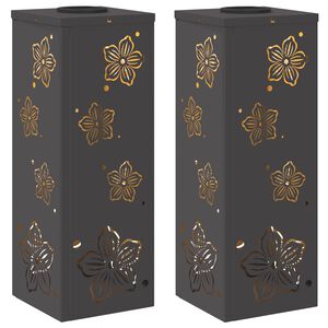 vidaXL Solar LED Pathway Light 2 pcs Black Cold Rolled Steel