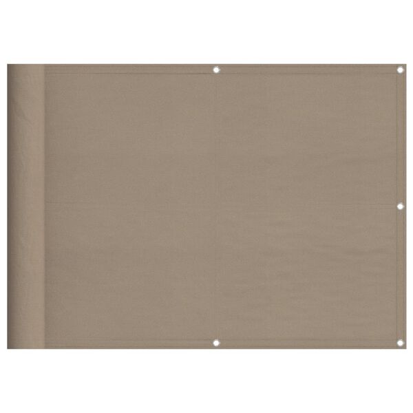 vidaXL Balcony Screen Taupe 75x800 cm 100% Polyester Oxford