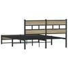vidaXL Metal Bed Frame without Mattress Sonoma Oak 150x200 cm King Size