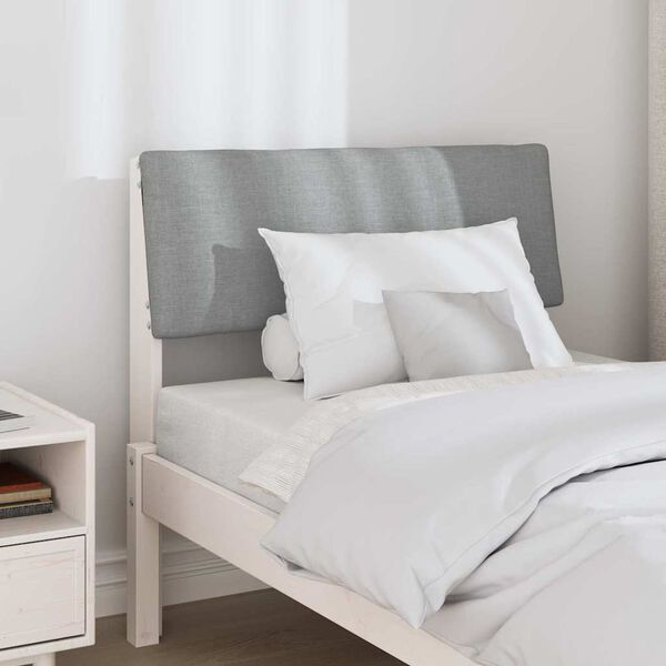 vidaXL Upholstered Headboard Light Grey 80 cm Solid Pine Wood