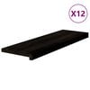 vidaXL Stair Treads 12 pcs Brown Black 80x25x2 cm Solid Wood Oak