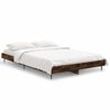 vidaXL Bed Frame without Mattress Smoked Oak 120x190 cm Engineered Wood