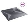 vidaXL Wall Panels 48 pcs Grey 50x50 cm XPS 12 m&sup2; Star