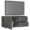 vidaXL TV Cabinet High Gloss Grey 80x34x36 cm Engineered Wood
