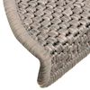vidaXL Stair Mats Self-adhesive Sisal-Look 30 pcs 56x17x3 cm Platina