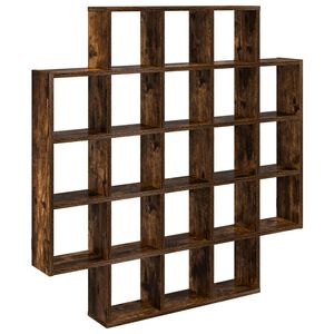vidaXL Wall Shelf Smoked Oak 100 x 13 x 100 cm Engineered Wood