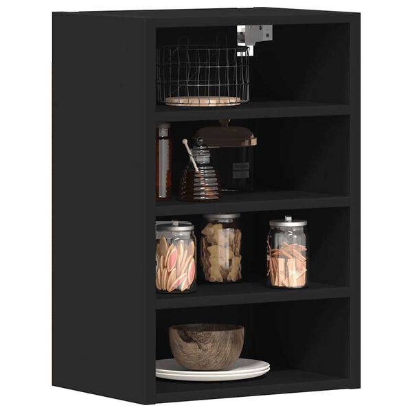 vidaXL Hanging Cabinet Riga Black 40x29.5x60 cm Engineered Wood