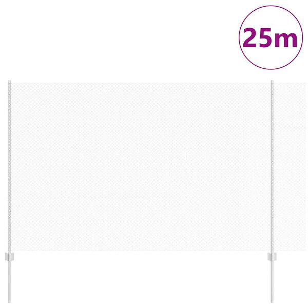 vidaXL Fence with Post Silver 1.5 x 25 m Steel