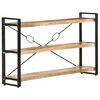 vidaXL 3-Tier Bookcase 140x30x80 cm Solid Mango Wood