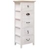 vidaXL Side Cabinet | White and wood | Paulownia wood | 35x25x87 cm | Cabinet