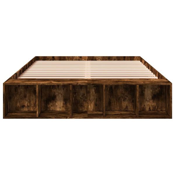 vidaXL Bed Frame without Mattress Smoked Oak 150x200 cm King Size