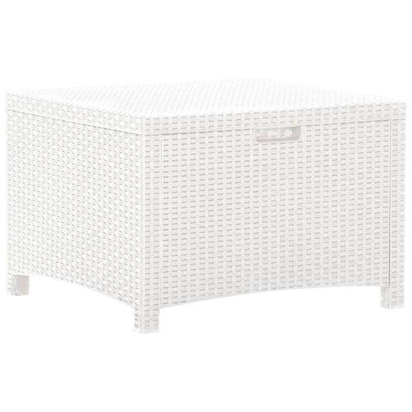 vidaXL Garden Storage Box 60x54x41 cm PP Rattan White