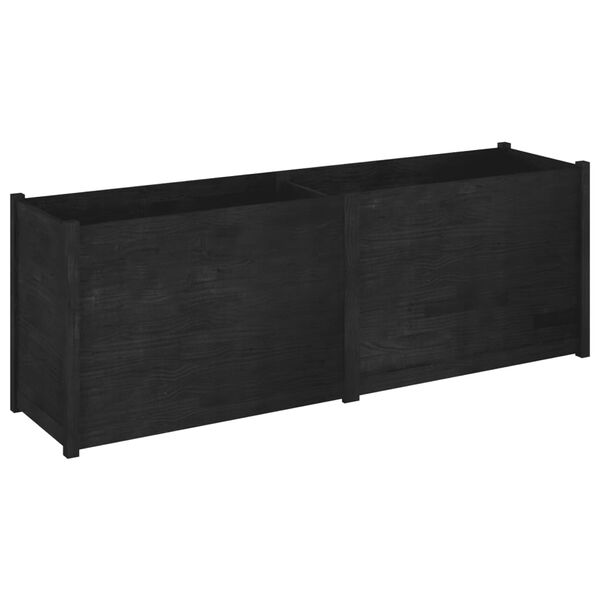 vidaXL Garden Planter Black 200x50x70 cm Solid Pinewood