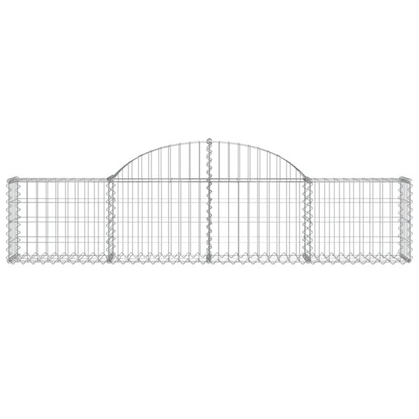 vidaXL Arched Gabion Baskets 25 pcs 200x30x40/60 cm Galvanised Iron
