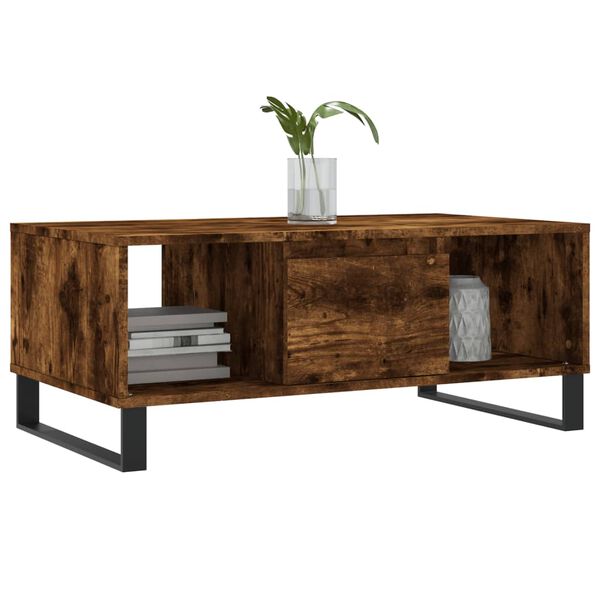 vidaXL Coffee Table Smoked Oak 90x50x36.5 cm Engineered Wood