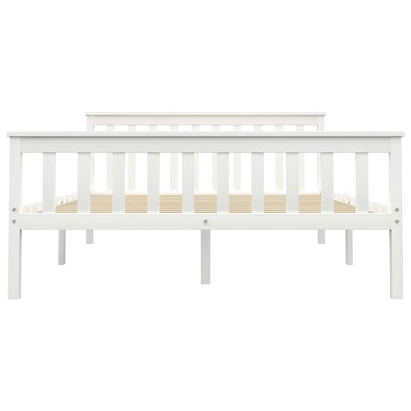 vidaXL Bed Frame without Mattress White Solid Pinewood 140x200 cm