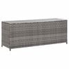 vidaXL Outdoor Storage Box | Grey | Poly Rattan and Powder-Coated Steel