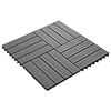 vidaXL Decking Tile 3D Design 11 pcs Grey 30 x 30 cm WPC