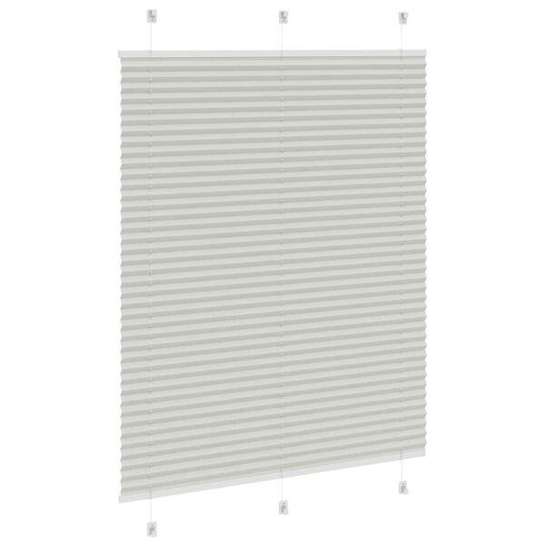 vidaXL Pleated Blind Light Grey 110x100 cm Fabric Width 109.4 cm Polyester