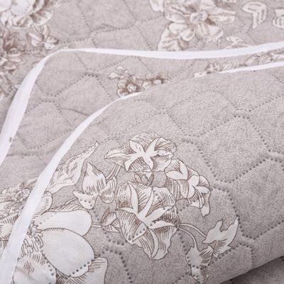vidaXL Quilt Taupe 230x260 cm Ultrasonic Quilted Fabric