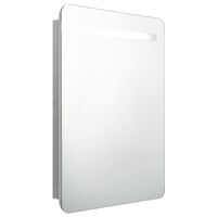vidaXL LED Bathroom Mirror Cabinet Concrete Grey 60x11x80 cm