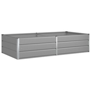 vidaXL Planter Light Grey 195 x 100 x 45 cm Galvanised Steel