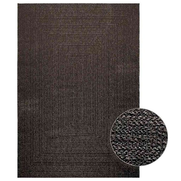 vidaXL Rug ZIZUR Anthracite 160x230 cm Jute Look Indoor and Outdoor