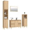 vidaXL 4 Piece Bathroom Furniture Set Sonoma Oak Engineered Wood