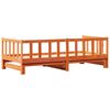 vidaXL Pull-out Day Bed Wax Brown 203.5 x 164 x 66 cm Solid Pine Wood