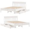 vidaXL Bed Frame without Mattress White 135x190 cm Double Solid Wood Pine