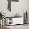 vidaXL Hall Bench with Cushion Plain White 100 x 38 x 46 cm