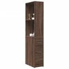 vidaXL Narrow Bathroom Cupboard with Wheels Brown Oak Engineered Wood