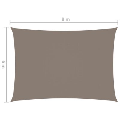 vidaXL Sunshade Sail Oxford Fabric Rectangular 6x8 m Taupe