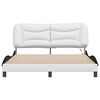 vidaXL Bed Frame with LED without Mattress "Hvar" White and Black 160x200 cm