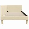 vidaXL Corner Bed Frame with Headboard Cream 80 cm x 200 cm Velvet