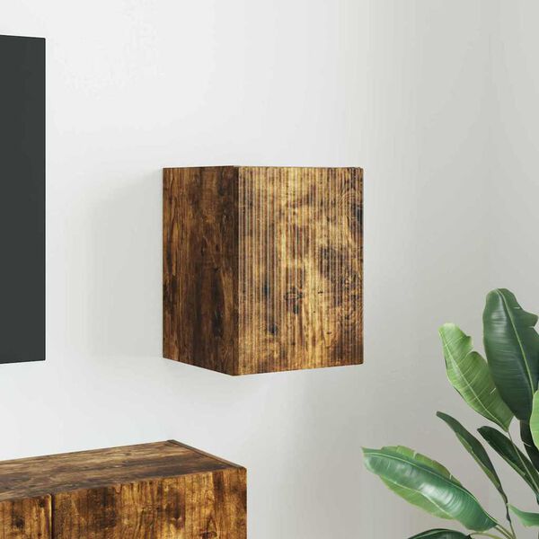 vidaXL TV Wall Cabinet Smoked Oak 30 x 31 x 40 cm Engineered Wood